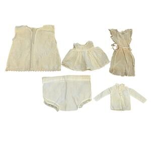 VTG Doll Clothing Handmade Dress Toys Victorian Antique Porcelain Mixed Lot of 5